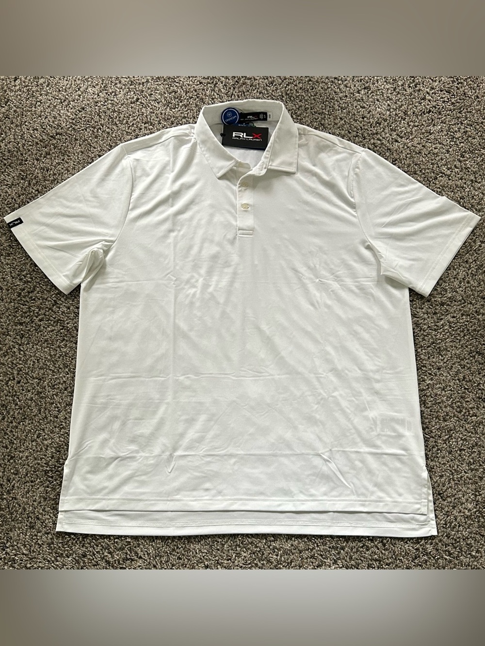 RLX Ralph Lauren Performance Wicking Mens Golf Polo Shirt White Size XL